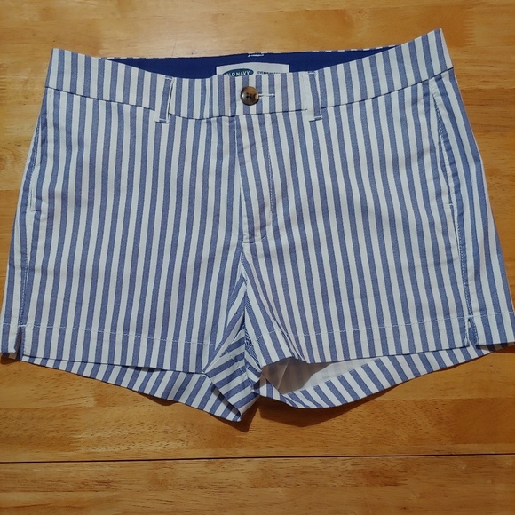 Old Navy Pants - Old Navy. Blue/White Striped. Mid-Rise. Shorts.